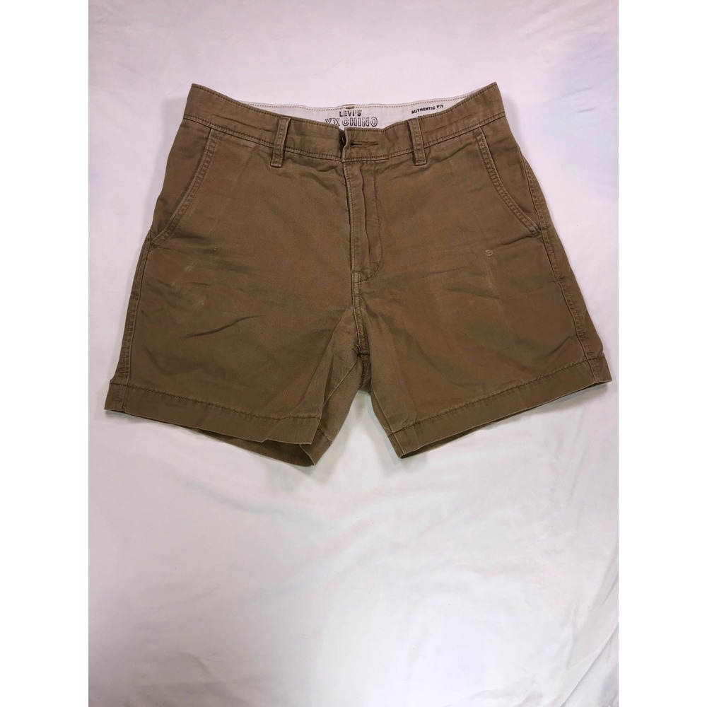 Levis Authentic Fit Chino Shorts Mens 31 Khaki Tan Cotton Twill 6 Inch Inseam